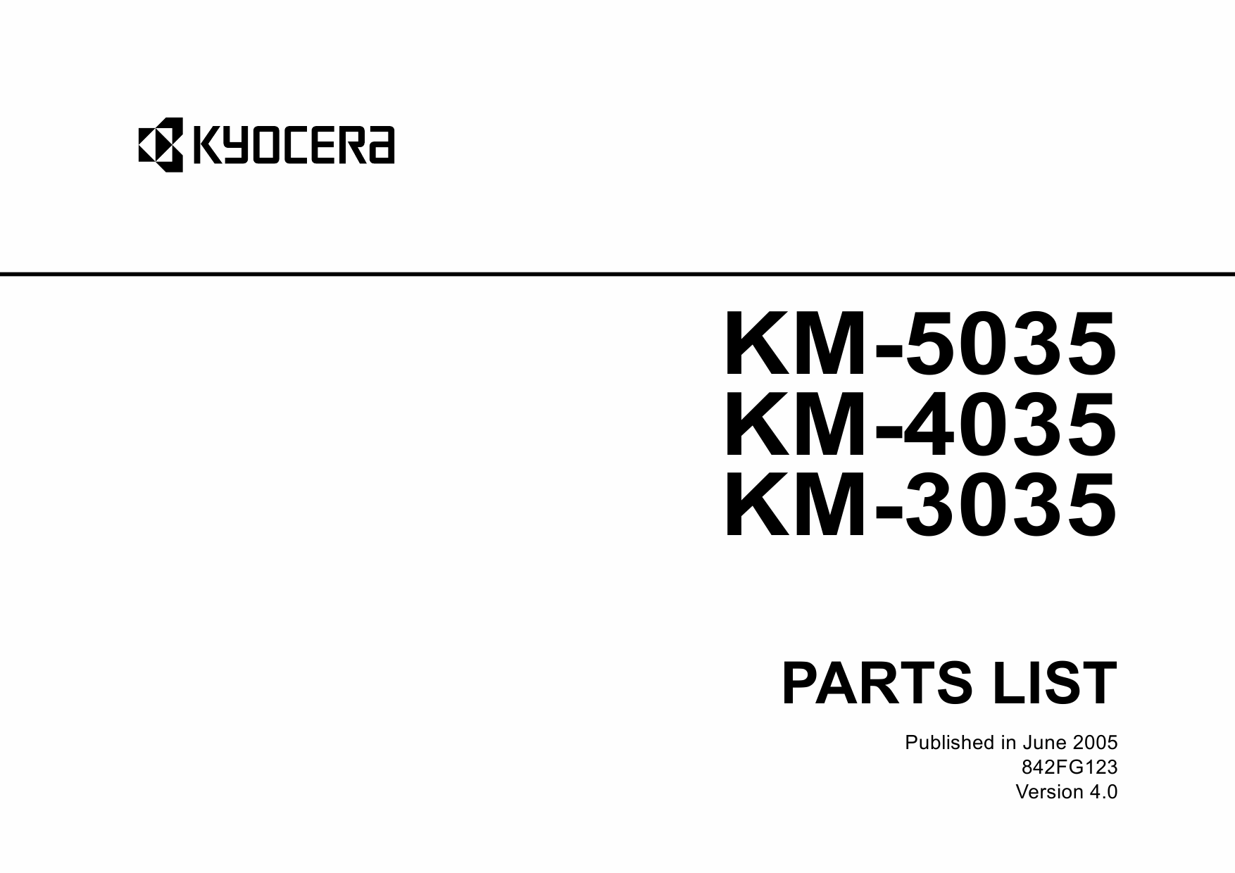 KYOCERA Copier KM-3035 4035 5035 Parts Manual-1